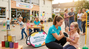 Kindergartenfest und Schulfest mit Betreuung un Spielestationen